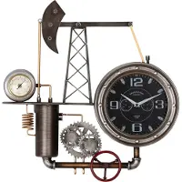 Casablanca by Gilde Wanduhr Ölförderturm silberfarben H. 56 cm, 59088
