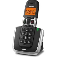 Brondi Bravo Platinum, DECT-Telefon, Kabelloses Mobilteil, Freisprecheinrichtung, 50 Eintragungen, Schwarz, Silber