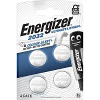 Energizer Batterie Lithium, Knopfzelle, CR2032, 3V Ultimate Lithium, Electronics, Retail (4-Pack)