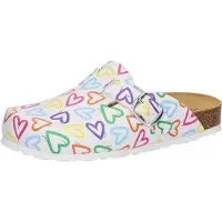 Lico Clog Bioline mit Print, weiches Obermaterial, Kork-Fußbett, verstellbare Schnalle, Größe 38