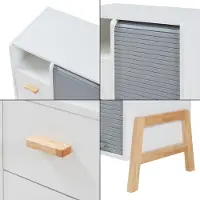 En.casa Sideboard 'Kvaefjord' 66x60x40 cm mit einer Jalousietür Weiß/Grau
