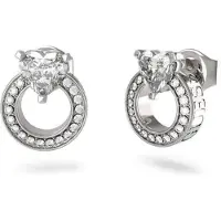 GUESS 10MM HEART CRYS CIRCLE T STUDS Ohrringe