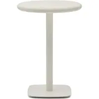 Natur24 Hoher Outdoor-Tisch Dina 70 x 70 x 96 cm Stahl Zement Weiß