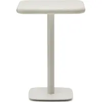 Natur24 Hoher Outdoor-Tisch Dina 70 x 70 x 96 cm Stahl Zement Weiß