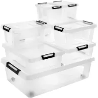 Gardissimo CLIP Aufbewahrungsbox Kunststoffbox Klarsichtbox Box rollbar