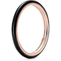 Pandora Eleganter Damen Pandora Schwarz Emaille Ring - Größe 50