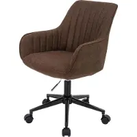 Mendler Bürostuhl MCW-J62, Drehstuhl Schreibtischstuhl Lehnstuhl, Stoff/Textil mit Armlehne braun