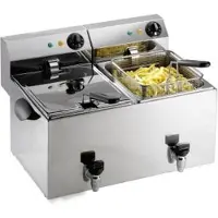 Saro Fritteuse Profri 88 V, 172-2075, XXL, 6500 W, Doppel-Fritteuse, Ablasshahn, 2x 8 Liter