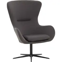 SalesFever Polster-Sessel mit Drehfunktion | Bezug Textil dunkelgrau | Gestell Metall schwarz | B 78 x T 82 x H 99 cm