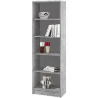 Die Möbelfundgrube Bücherregal Standregal Betonoptik - weiß 54 x 148 cm - 4 Einlegeböden - OPTIMUS
