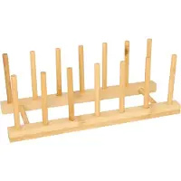 Krumble QUVIO Pfannendeckelhalter - Bambus - Für 6 Deckel - Deckelhalter - Pfannenzubehör - Ablage - 12,5 x 29 x 10,5 cm