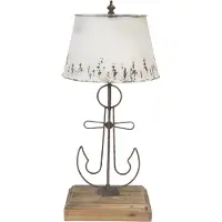 Clayre & Eef Tischlampe Ø 35x79 cm Beige Braun Holz