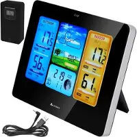 Izoxis 22452 Wetterstation mit Farbdisplay, schwarz