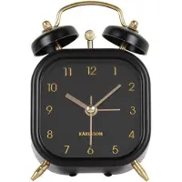 Karlsson Klassischer Wecker Metallic Glam square Black