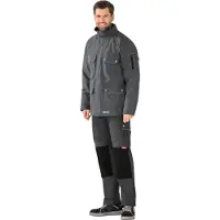 Planam unisex Parka CANVAS 320 grau, schwarz Grösse L