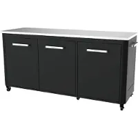Cozze Outdoor-Küche, mobile Außenküche mit 6 Rollen, 180 x 90 x 60 cm, Edelstahl, schwarz / silber