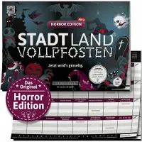 Denkriesen Stadt Land Vollpfosten Horror Edition – "Jetzt wird's gruselig." | A4 Spielblock