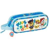 Paw Patrol Zweifaches Mehrzweck-Etui The Pups rule Blau 21 x 8 x 6 cm