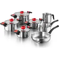 KOPF Topfset Nelo (11-teilig, Edelstahl, Induktion, mit intelligenter Abgießhilfe)