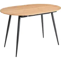 Beliani Ausziehbarer Esstisch Hellbraun MDF Platte Eisen Beine Oval Modernes Design Industrial Style Esszimmertisch