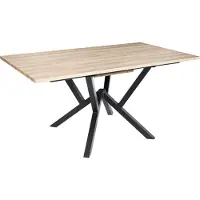 Beliani Ausziehbarer Esstisch Hellbraun MDF Platte Eisen Beine Rechteckig Modernes Design Industrial Style Esszimmertisch