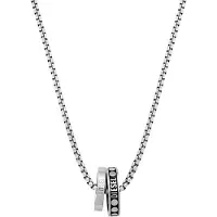 Diesel Double Pendant Halskette Aus Edelstahl DX1168040