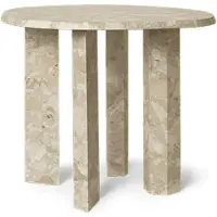 Ferm Living - Taula Beistelltisch, H 45 x Ø 54,4 cm, Marmor, sand