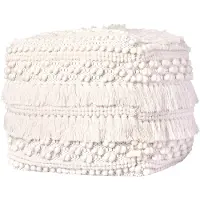 Decorationable Pouf "Bohist 325 50cm x 50cm, Strukturen mit Fransen und Quasten", (1 St.), handgefertigt, Unikat, sehr gut kombinierbar, vielfältig im Einsatz