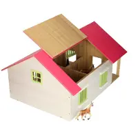 Kids Globe Farm Pferdestall 1:24 2Boxen 51x40cm Holz weiß