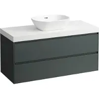 Laufen LANI Waschtischplatte weiß matt inklusive Unterschrank, 1 Ausschnitt mittig, 1185x495x580mm, H4045711122661