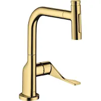 Hansgrohe Einhebel-Spültischmischer AXOR CITTERIO DN 15 m sBox Ausziehbrause pol. go optic polished gold optic