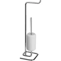 Gessi Goccia Standkombination Papierrollenhalter und Toilettenbürstengarnitur aus GRES weiss, 38067