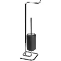 Gessi Goccia Standkombination Papierrollenhalter und Toilettenbürstengarnitur aus GRES schwarz, 380