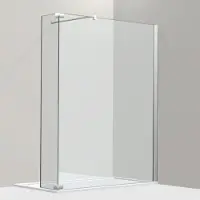 Koralle WalkIn - freistehende Seitenwand mit Seitenwand im 90 Grad-Winkel, S800 WWWM L 100, links, 9