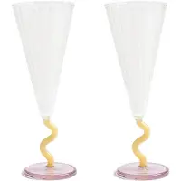 &Klevering - Flute Champagnerglas curve, 0,18 L, caramel (2er-Set)