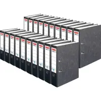 Herlitz Ordner maX.file nature, DIN A4, Rückenschild geklebt, Hartpappe, Rückenbreite 80 mm, schwarz, 20 Stück