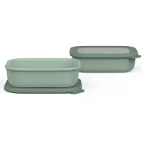 Mepal Cirqula - Mikrowellengeschirr - Multikom Promoset rechteckig 1000 ml 2-teilig - Nordic sage - Meal prep boxen - Frischhaltedosen mit Deckel
