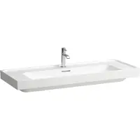 Laufen Meda Waschtisch, unterbaufähig, 1200x460mm, Ablage beidseitig, 3 Hahnlöcher, mit Überlauf