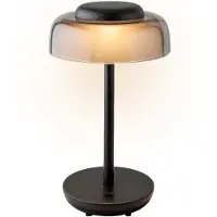 Lumineo LED Tischleuchte modern, Batteriebetrieb, IP44, Schwarz, 28 cm Höhe