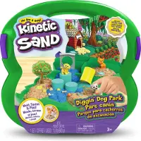 Spin Master Kinetic Sand Hunde Park Koffer - mit 680 g Sand, 3 Hunden, 2 Sandwerkzeugen und Zubehör, ab 3 Jahren, Kinetischer Sand für Kinder, 3 Jahr(e), Kunststoff, Mehrfarbig