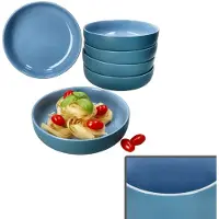 Ritzenhoff & Breker Ritzenhoff 6x Jasper Suppenteller 610ml Ozeanblau Steingut 4 Pers. tiefe Teller