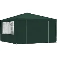 The Living Store Profi-Partyzelt mit Seitenwänden 4×4 m Grün 90 g/m²