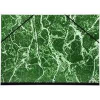 Exacompta 635E 10x Zeichenmappe mit Gummizug, marmoriert, 37x52cm - Grün