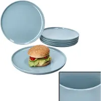 Ritzenhoff & Breker Ritzenhoff 6x Jasper Speiseteller Ø25,2cm Graublau Steingut 6 Pers. Essteller