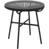 Outsunny - Beistelltisch - 50Lx50Wx50Hcm - Schwarz