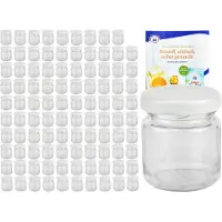 MamboCat 100er Set Sturzglas 53 ml To 43 weißer Deckel incl. Diamant Gelierzauber Rezeptheft