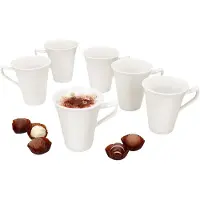 MamboCat 6x Ivory Kaffeebecher 220ml Porzellan-Tassen 6 Personen Tee Kakao elfenbeinweiß