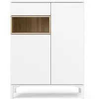 Ebuy24 Ringe Sideboard 2 Türen, 1 Schublade und 1 Fach, weiß und Eichen Nachbildung.