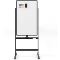 Coast Portable Rolling Whiteboard Reversible Dry Blackboard Schwarz Marker und Schublade Radiergummi Magnete höhenverstellbar für Schule Büro