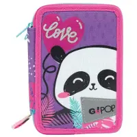 Giochi Preziosi GoPOP 8056379146643, Weiches Federmäppchen, Schwarz, Pink, Violett, Weiß, Abbildung, Reißverschluss, Kind, Mädchen